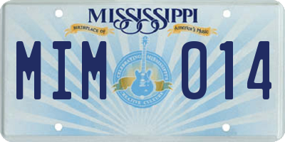 MS license plate MIM014