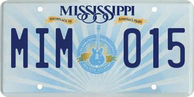 MS license plate MIM015