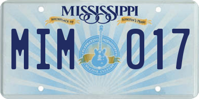 MS license plate MIM017