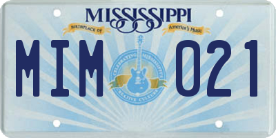 MS license plate MIM021