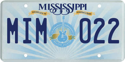 MS license plate MIM022