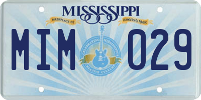 MS license plate MIM029