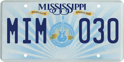 MS license plate MIM030