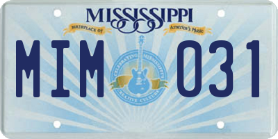 MS license plate MIM031
