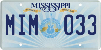 MS license plate MIM033