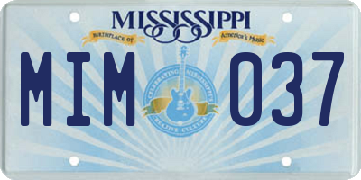 MS license plate MIM037