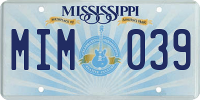 MS license plate MIM039