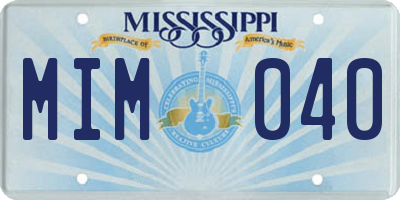 MS license plate MIM040