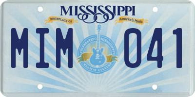 MS license plate MIM041