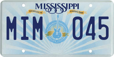 MS license plate MIM045