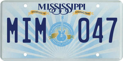 MS license plate MIM047