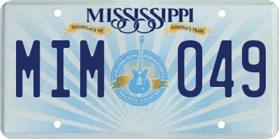 MS license plate MIM049