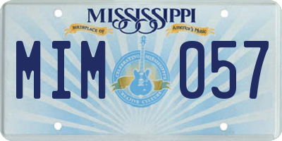 MS license plate MIM057