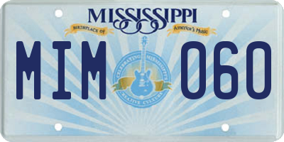 MS license plate MIM060