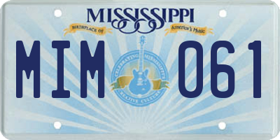 MS license plate MIM061