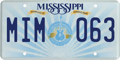MS license plate MIM063