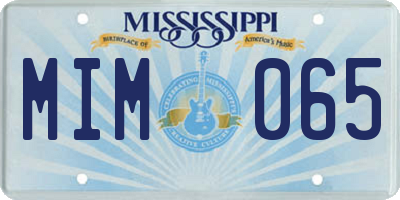 MS license plate MIM065