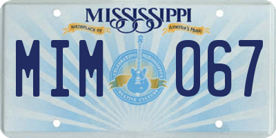 MS license plate MIM067