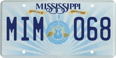 MS license plate MIM068