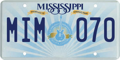 MS license plate MIM070