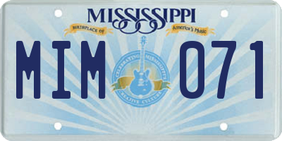 MS license plate MIM071