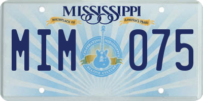 MS license plate MIM075
