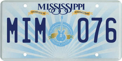 MS license plate MIM076