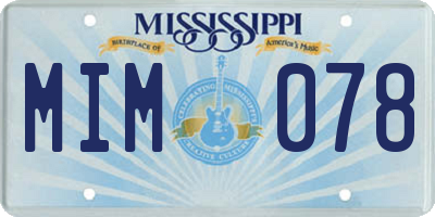MS license plate MIM078