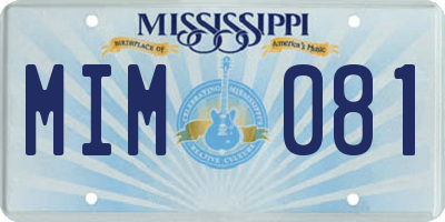 MS license plate MIM081