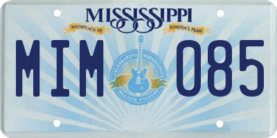 MS license plate MIM085