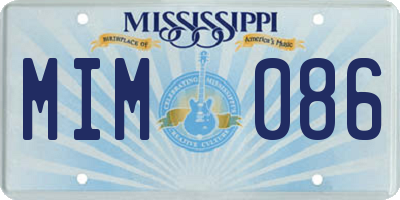 MS license plate MIM086