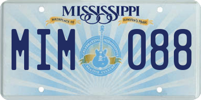 MS license plate MIM088