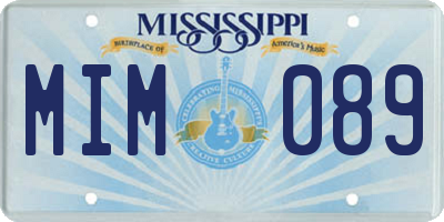 MS license plate MIM089