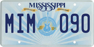 MS license plate MIM090