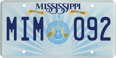 MS license plate MIM092