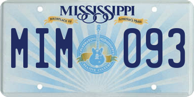 MS license plate MIM093