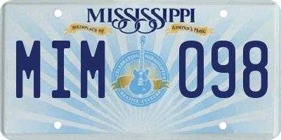 MS license plate MIM098