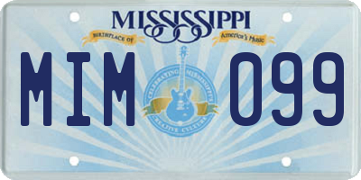 MS license plate MIM099