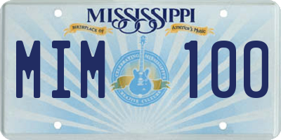 MS license plate MIM100