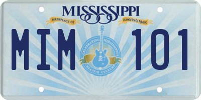 MS license plate MIM101