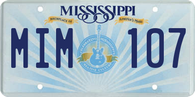 MS license plate MIM107