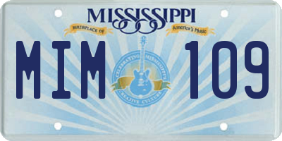 MS license plate MIM109