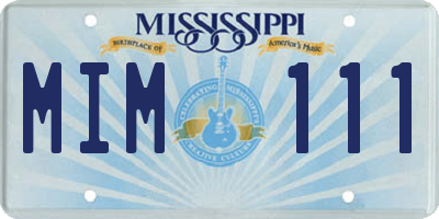 MS license plate MIM111