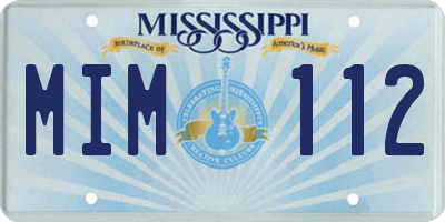 MS license plate MIM112
