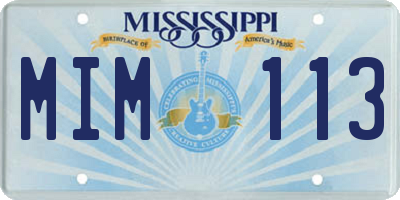 MS license plate MIM113