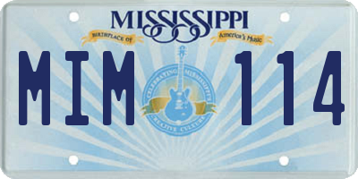 MS license plate MIM114