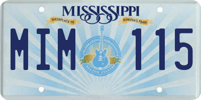 MS license plate MIM115