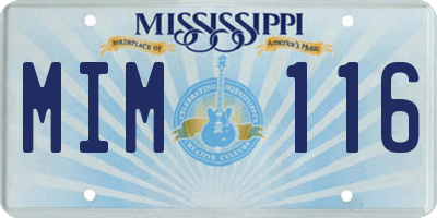 MS license plate MIM116