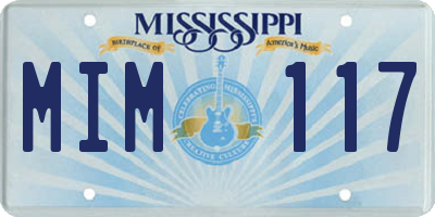 MS license plate MIM117