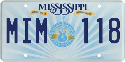 MS license plate MIM118